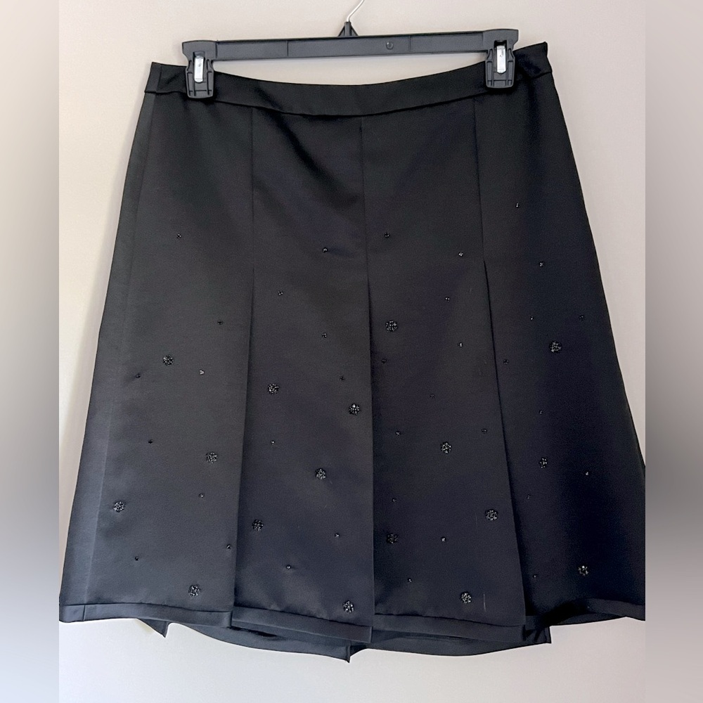 Ann Taylor - skirt - satin w/ jeweled embellishments- size 12